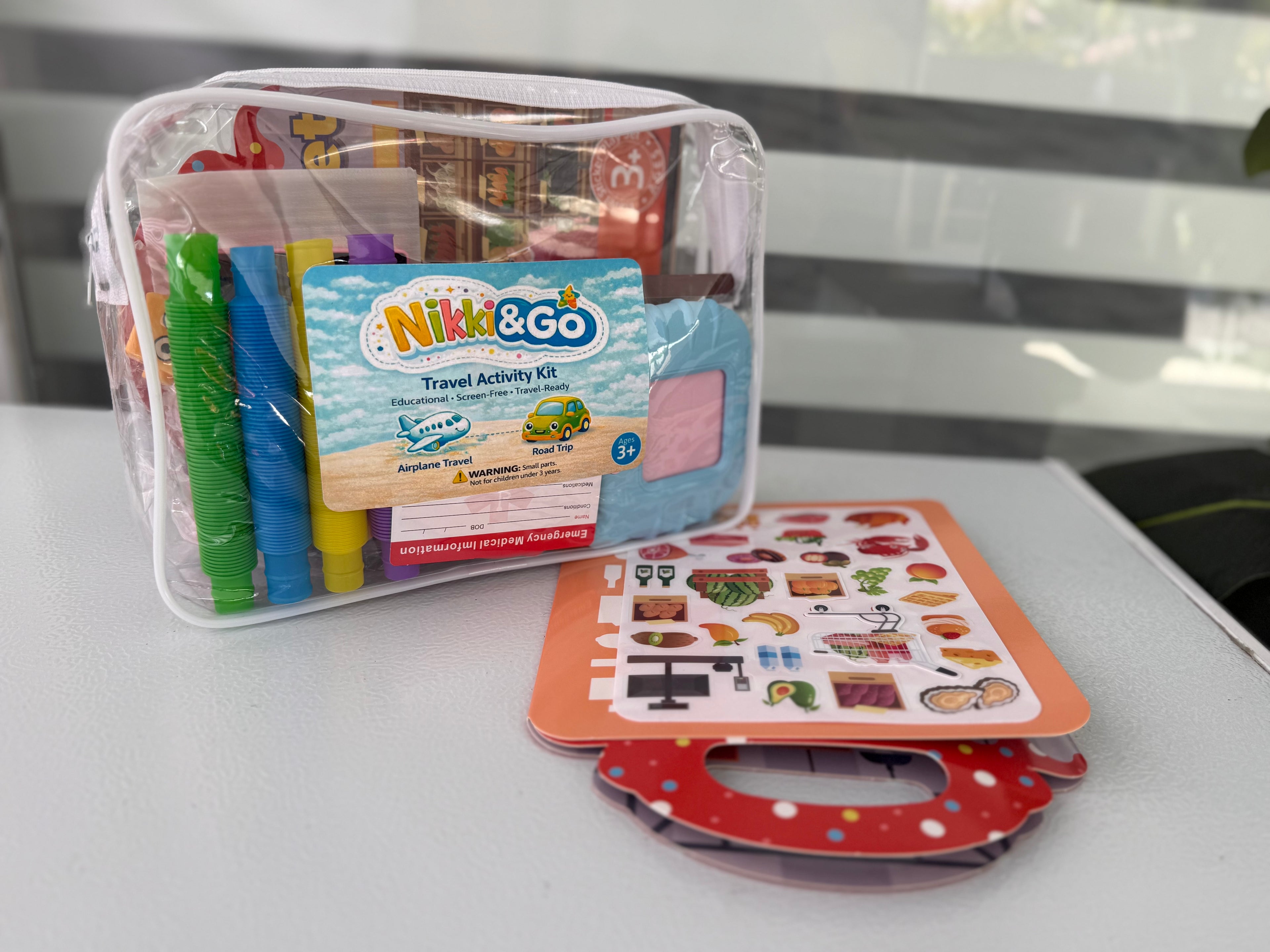 Travel Activity Kit for Kids - Screen-Free Toddler Toys | Nikki&Go