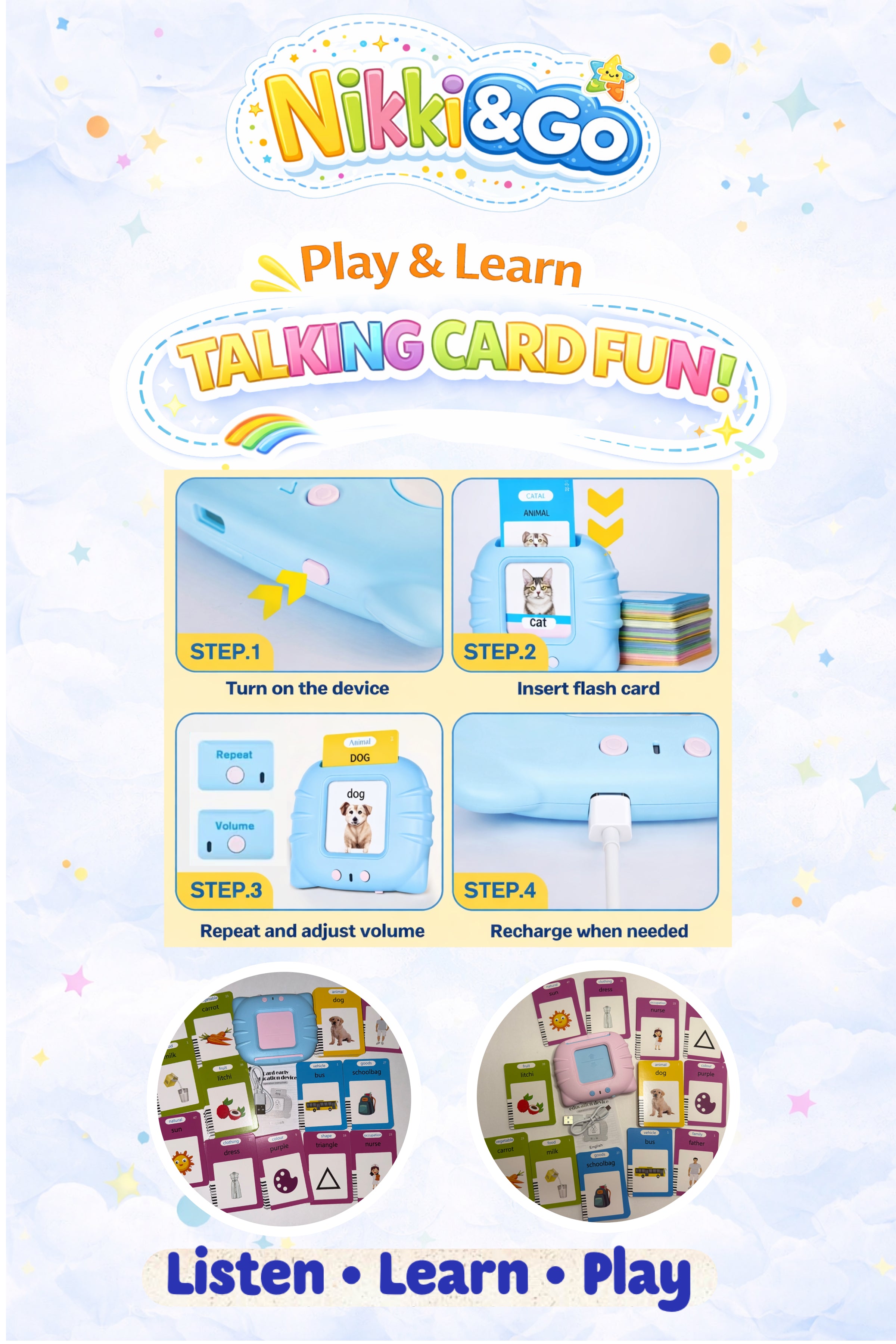 Travel Activity Kit for Kids - Screen-Free Toddler Toys | Nikki&Go