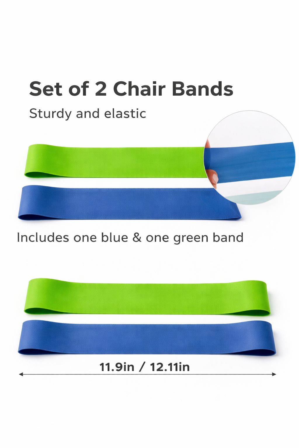 Nikki & Go Sensory Chair Bands (2-Pack Blue + Green) | Focus & Calm Support for Kids