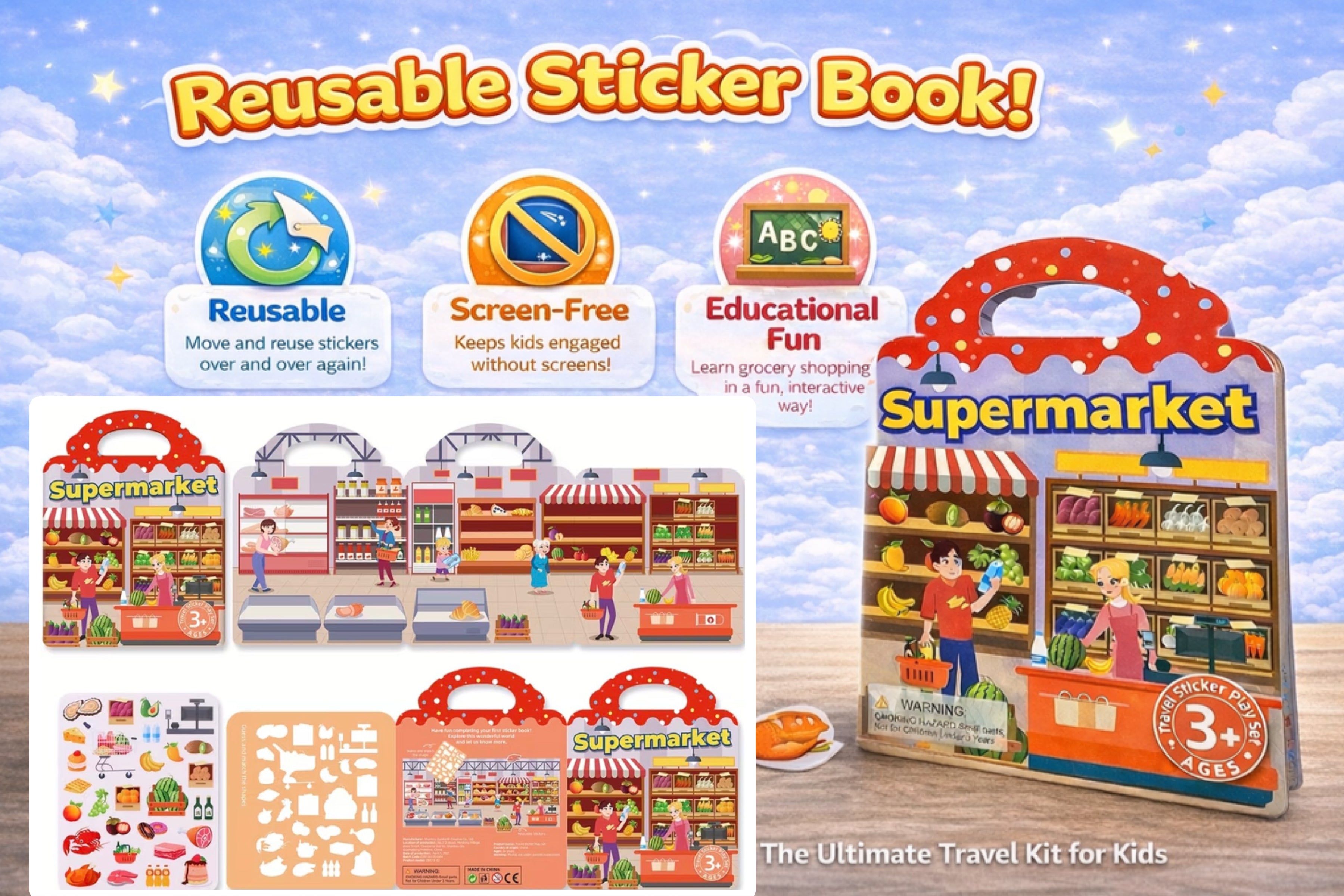 Travel Activity Kit for Kids - Screen-Free Toddler Toys | Nikki&Go